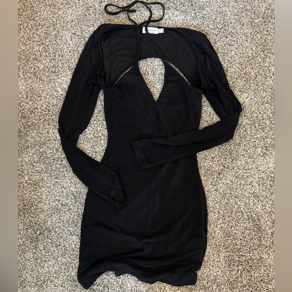 Elegant Black Long Sleeve Dress